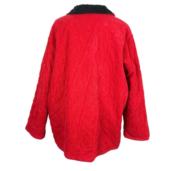 Denim & Co Women Plus Size 2X Chore Barn Coat Reversible Corduroy Velvet Quilted - Picture 4 of 14